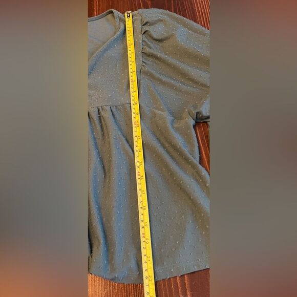 Peach Love Blouse Sz L Boho V-neck 3 Buttons - Picture 5 of 6